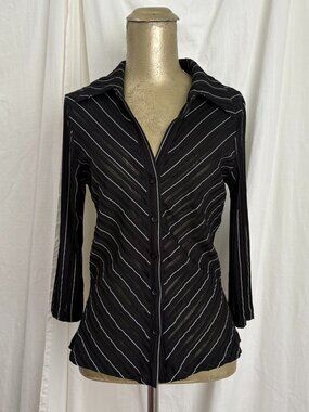 Y2K Rave Striped Shirt M